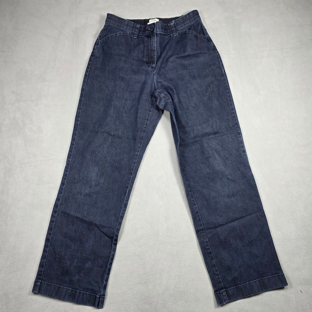 L.L. Bean Jeans Women Size 8 Blue Straight Leg Classic Fit Dark Wash